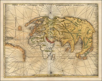 Weltkarte von 1513 von Martin Waldseemüller von Martin Waldseemuller
