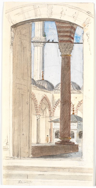Ansicht der Süleymaniye-Moschee von Martinus Rørbye
