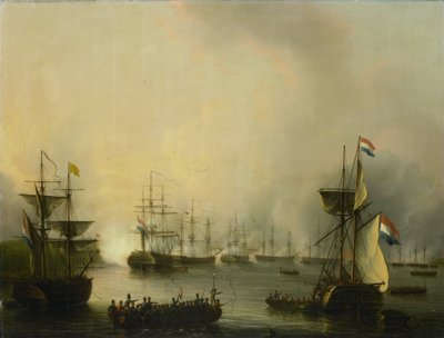 Das Bombardement von Palembang, Sumatra, 24. Juni 1821 von Martinus Schouman