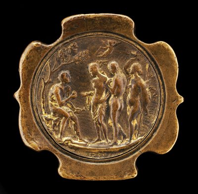 Schwertknauf mit eingelegter Plakette des Urteils des Paris von Master IO.FF.