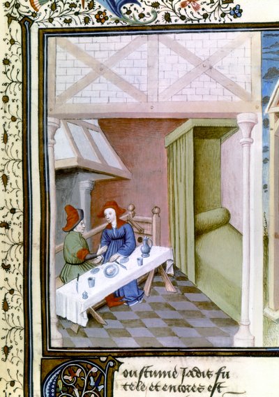 Eine Szene aus dem Decameron, Salabetto und Iancofiore, 1430-1455 von Master of Mansel