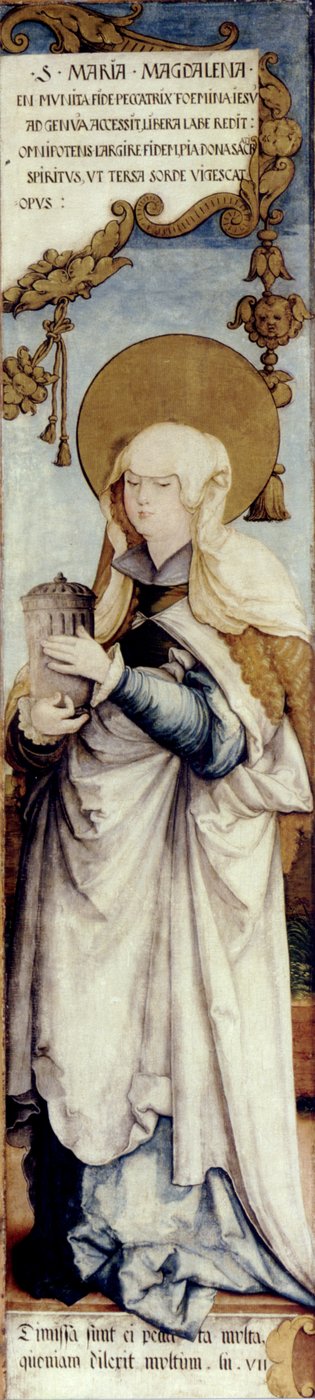 Echte Flügelaußenseite des ehemaligen Hochaltars der St. Martinskirche, Hl. Maria Magdalena; Staatsgalerie Stuttgart, früher Donaueschingen, Fürstenbergsammlungen Inv.Nrn. 73-75 von Master of Messkirch