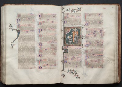 Das Gotha-Missale: Fol. 110r, Die Verkündigung, ca. 1375 von Master of the Boqueteaux