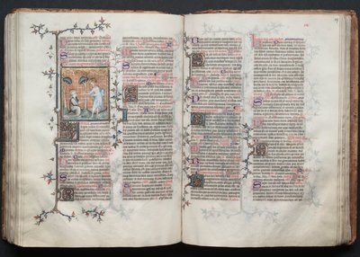 Das Gotha Missale: Fol. 116v, St. Maria Magdalena kniet, ca. 1375 von Master of the Boqueteaux
