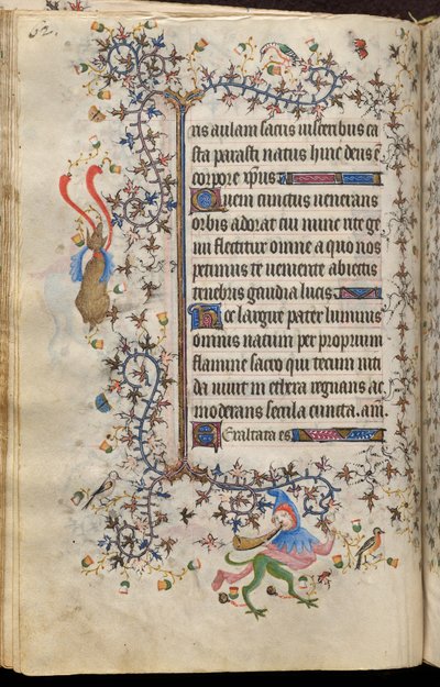 Stundenbuch von Karl dem Edlen, König von Navarra (1361-1425): fol. 31v, Text von Master of the Brussels Initials and Associates