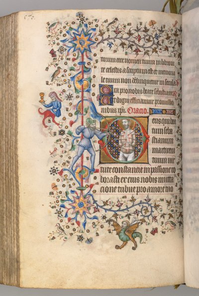 Stundenbuch von Charles dem Edlen, König von Navarra 1361-1425, fol. 279v, St. Sebastian, ca. 1405 von Master of the Brussels Initials and Associates