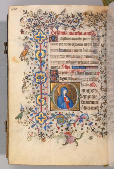 Stundenbuch von Karl dem Edlen, König von Navarra 1361-1425, fol. 304v, St. Martha, ca. 1405 von Master of the Brussels Initials and Associates