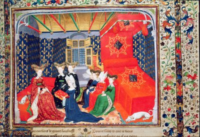 Christine de Pisan überreicht ihr Buch Königin Isabella von Bayern, aus den Gedichten von Christine de Pisan, ca. 1410-15 von Master of the Cité des Dames