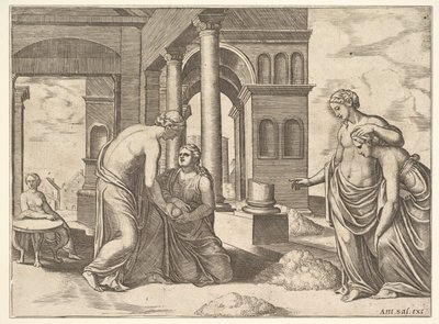 Tafel 22: Venus befiehlt Psyche, einen Getreidehaufen zu sortieren, aus der 