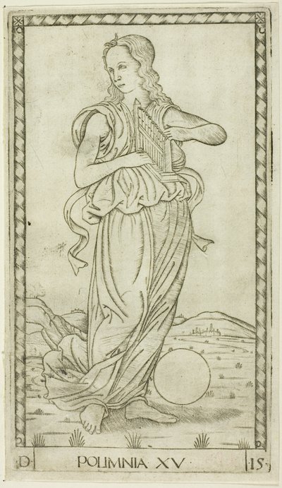 Polyhymnia, Platte fünfzehn aus Apollo und die Musen von Master of the E Series Tarocchi