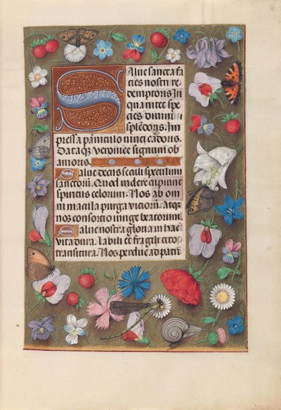 Stundenbuch der Königin Isabella der Katholischen, Königin von Spanien: Fol. 15r, um 1500 von Master of the First Prayerbook of Maximillian