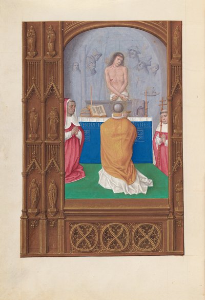 Stunden der Königin Isabella der Katholischen, Königin von Spanien: Fol. 264v, Messe des Heiligen Gregor von Master of the First Prayerbook of Maximillian