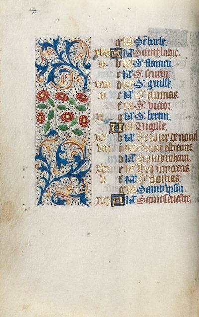 Stundenbuch Gebrauch von Rouen: fol. 12v, ca. 1470 von Master of the Geneva Latini