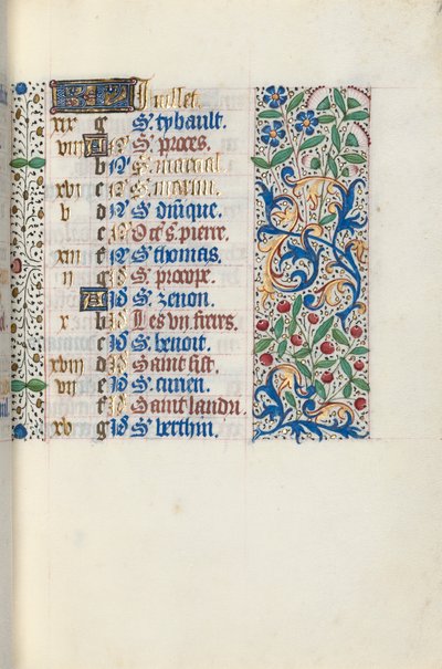 Stundenbuch Gebrauch von Rouen: fol. 7r, um 1470 von Master of the Geneva Latini