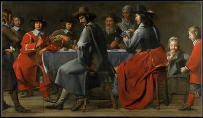 Versammlung von Spielern mit Drehorgelspieler, ca. 1660 von Master of the Processions