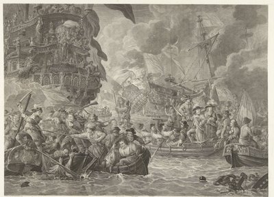 Der niederländische Überfall auf die Medway und die Eroberung der Royal Charles, 1667 von Mathias de Sallieth