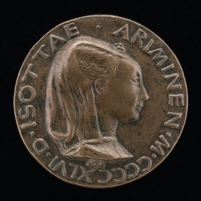 Isotta degli Atti, 1432-1474, Geliebte 1446, dann Ehefrau nach 1453, von Sigismondo Malatesta [Vorderseite] von Matteo di Andrea de Pasti