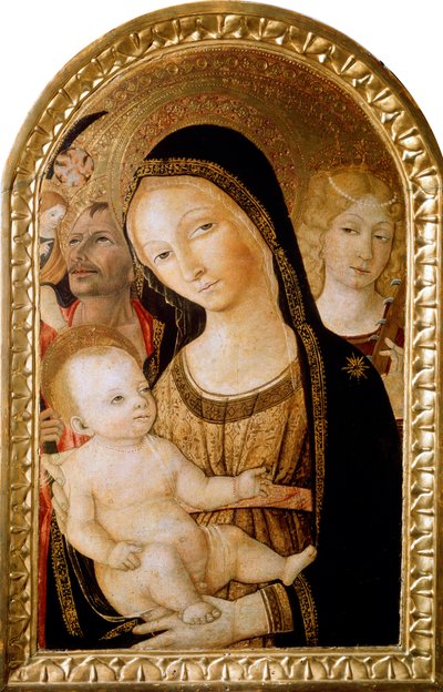Madonna und Kind mit den Heiligen Katharina und Christophorus, 15. Jahrhundert von Matteo di Giovanni