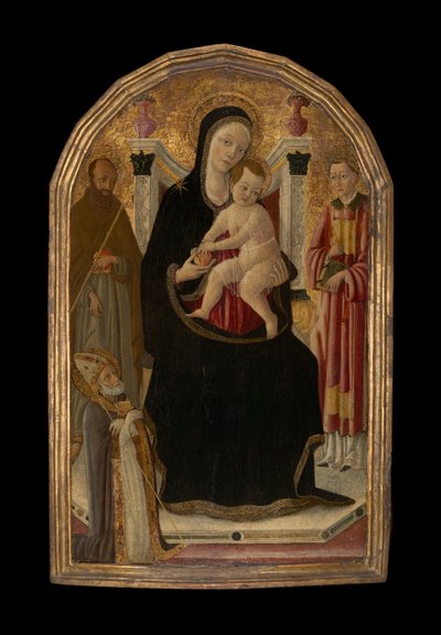 Jungfrau und Kind auf dem Thron mit drei Heiligen von Matteo di Giovanni