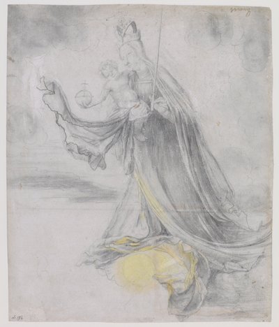 Jungfrau und Kind in den Wolken von Matthias (c.1480 1528) Grunewald