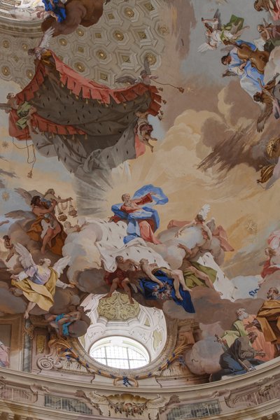 Detail der „Mariä Himmelfahrt“ von Mattia Biella Felice and Bibiena Giuseppe Galli Bortoloni