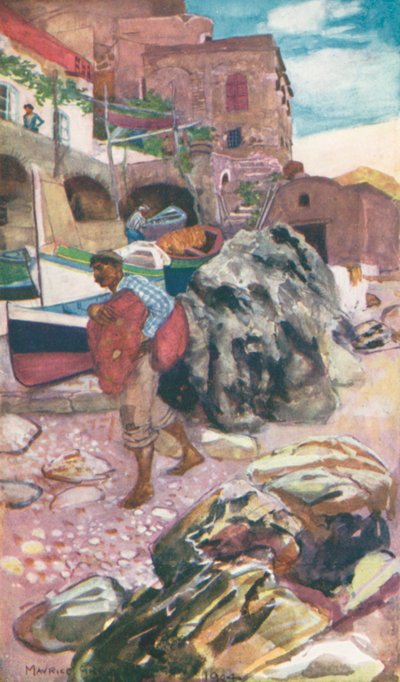 An der Piccola Marina, Capri von Maurice (after) Greiffenhagen