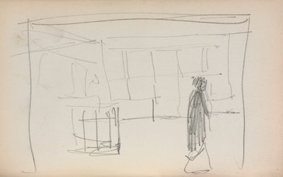 Italienisches Skizzenbuch: Figur in einem Innenraum Seite 175, 1898-1899 von Maurice Brazil Prendergast