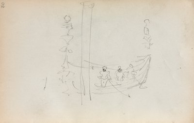 Italienisches Skizzenbuch: Venezianisches Boot Seite 30, 1898-1899 von Maurice Brazil Prendergast