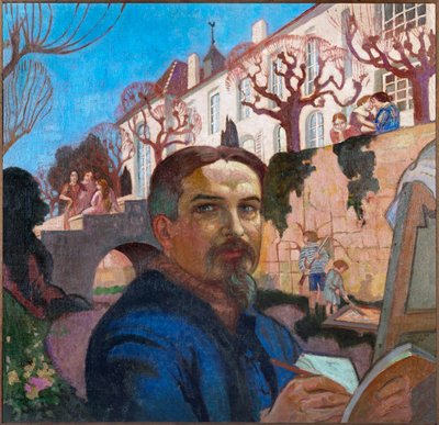 Maurice Denis, Selbstporträt vor dem Priorat von Maurice Denis