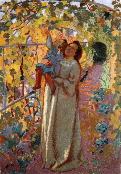 Mutter und Kind unter dem Weinstock von Maurice Denis