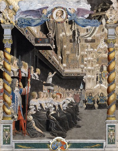 Begräbnis von Henriette Anne von England in der Basilika Saint-Denis am 21. August von Maurice Leloir
