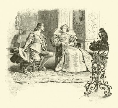 Illustration für Die drei Musketiere (Gravur) von Maurice Leloir