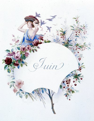 Juni „La Chanson du mois“ von Jérôme Doucet, Illustration - Maurice Leloir, ed. Reims 1904. L. Michaud von Maurice Leloir