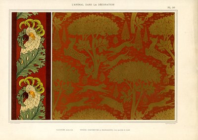Kakadu-Bordüre und Hundeschattenmuster von Maurice Pillard Verneuil