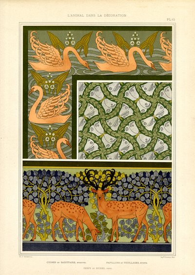 Naturinspirierte Jugendstilmuster mit Tiermotiven von Maurice Pillard Verneuil