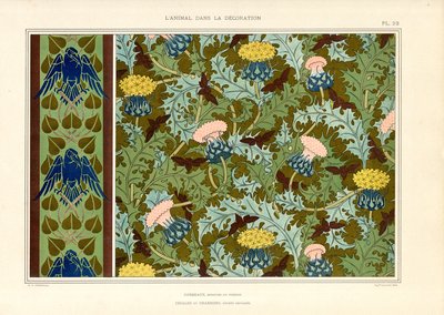 Distelornamentik mit Insekten und Raben von Maurice Pillard Verneuil