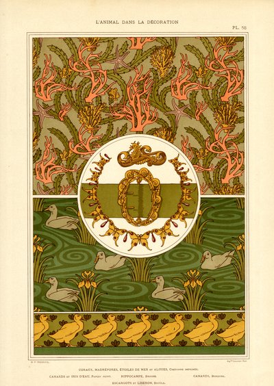 Wasservögel und maritime Motive im Jugendstil von Maurice Pillard Verneuil