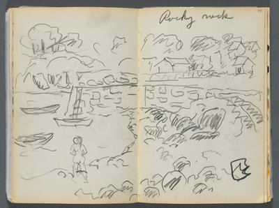 Skizzenbuch - Das Granite Shore Hotel, Rockport, Seite 088 & 89: "Rocky Neck" von Maurice Prendergast