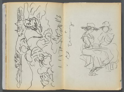 Skizzenbuch - Das Granitküstenhotel, Rockport, Seite 134 & 135: "Abend" von Maurice Prendergast