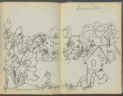 Skizzenbuch - The Granite Shore Hotel, Rockport, Seite 144 & 145: "Lanesville" von Maurice Prendergast