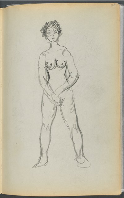 Skizzenbuch - The Granite Shore Hotel, Rockport, Seite 169: Weiblicher Akt von Maurice Prendergast
