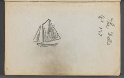 Skizzenbuch, Die Dells, Nr. 127, Seite 001: Segelboot "Die Dells" von Maurice Prendergast
