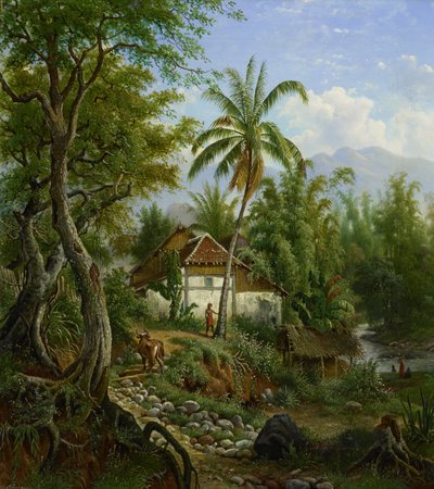 Landschaft in Niederländisch-Indien von Maurits van den Kerkhoff