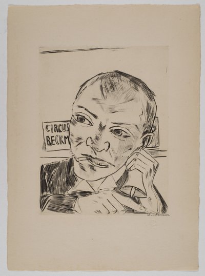Der Ausrufer (Selbstbildnis) von Max Beckmann