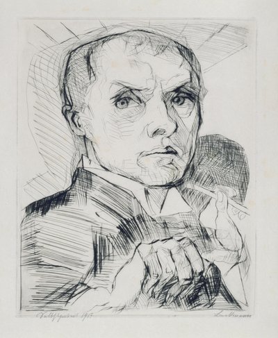 Selbstbildnis mit Griffel (Blatt 19 aus "Gesichter") von Max Beckmann