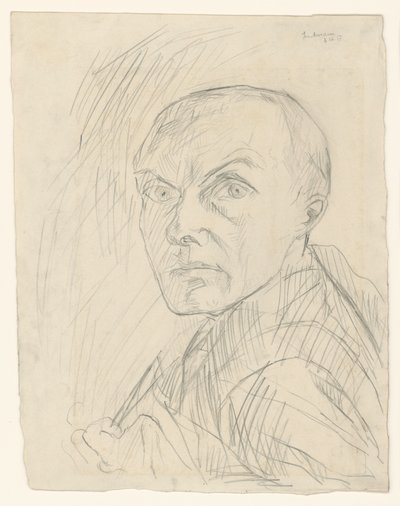 Selbstporträt im Halbprofil nach links von Max Beckmann