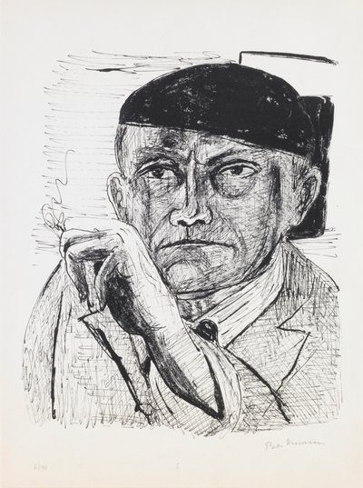 Selbstporträt, Platte 1 aus dem Portfolio „Tag und Traum“ von Max Beckmann
