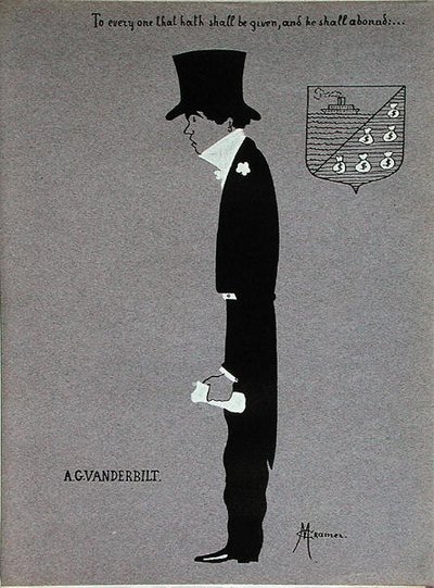 Karikatur von Alfred Gwynne Vanderbilt (1877-1915), aus 