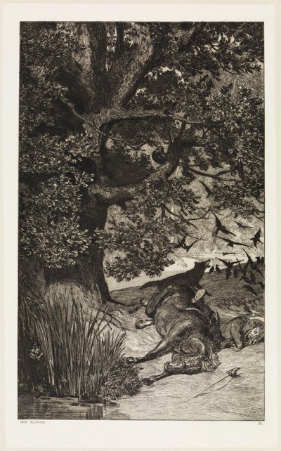 Gefallener Reiter (Intermezzi, Opus IV, Blatt 11) von Max Klinger