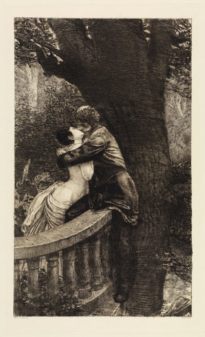 Kuss (Im Park) (Eine Liebe, Opus X, Blatt 4) von Max Klinger